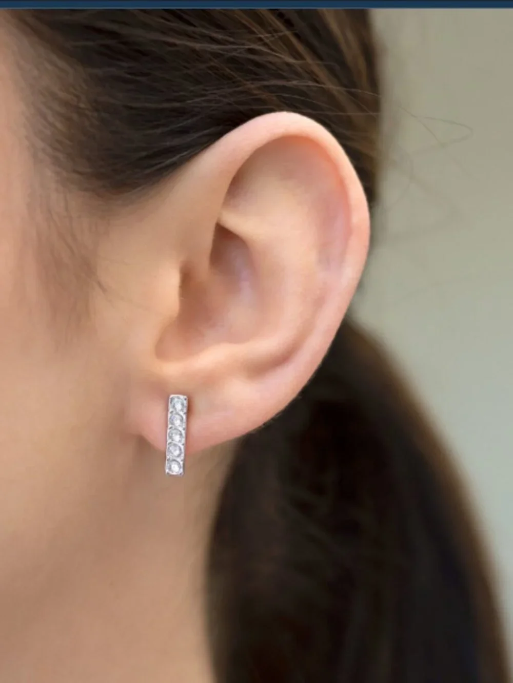 NWT Pavé Bar Earrings by Touchstone Crystal - Picture 4 of 4